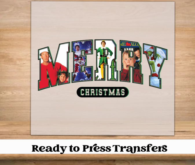 Christmas Movie Merry Christmas DTF Transfer