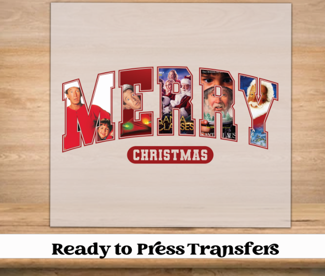 Christmas Movie Merry Christmas DTF Transfer
