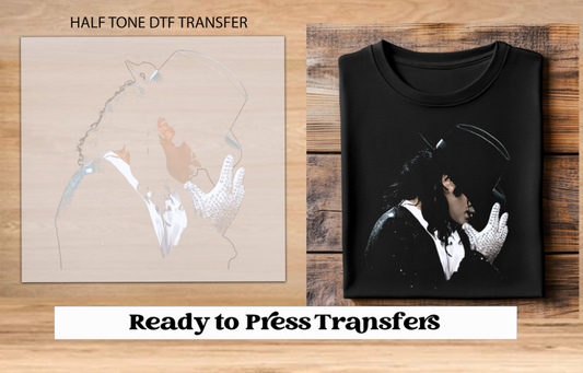 MJ Half Tone DTF Transfer (Press on Black)