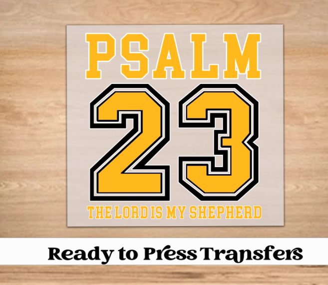 Psalm 23 Yellow/Gold DTF Transfer