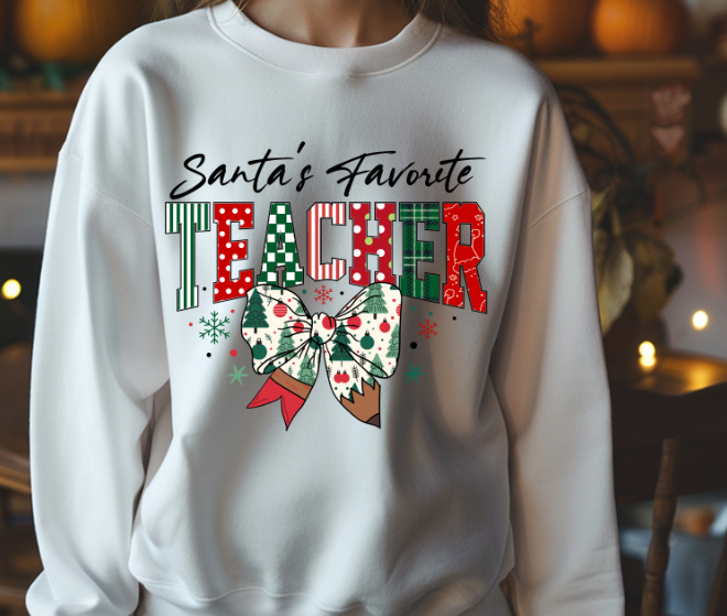 Santa's Favorite Teacher DTF Transfer