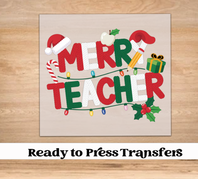 Merry Teacher DTF Transfer