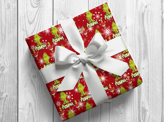 Grinch Christmas Gift Wrapping Paper