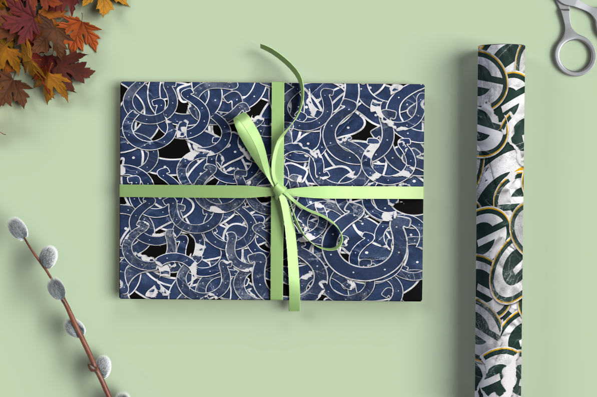 Football Theme Christmas Wrapping Paper