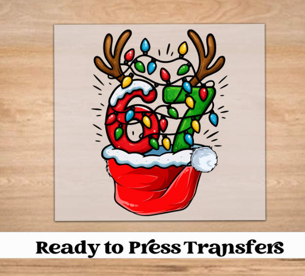 67 Santa Hat Christmas DTF Transfer