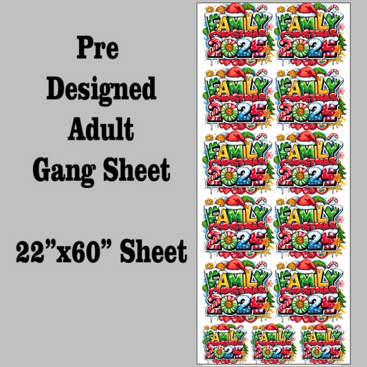 Family Christmas 2025 DTF Gang Sheet