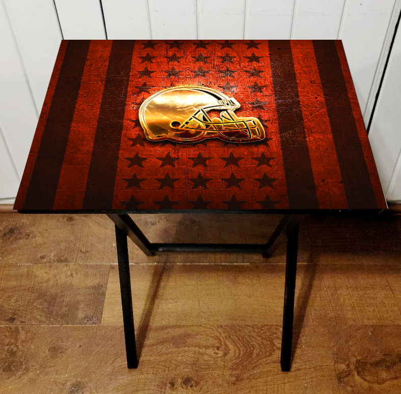 Gold Metallic Football Themed Foldable Tray Table | All Teams Available