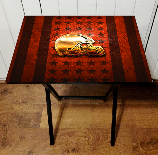 Gold Metallic Football Themed Foldable Tray Table | All Teams Available
