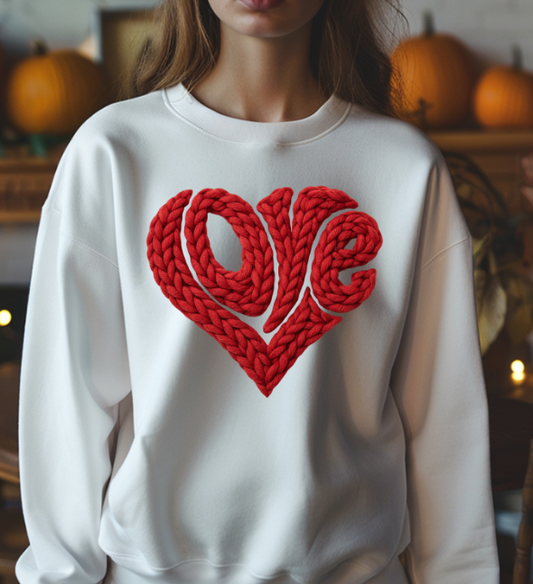 Faux Yarn Heart Valentine DTF Transfer