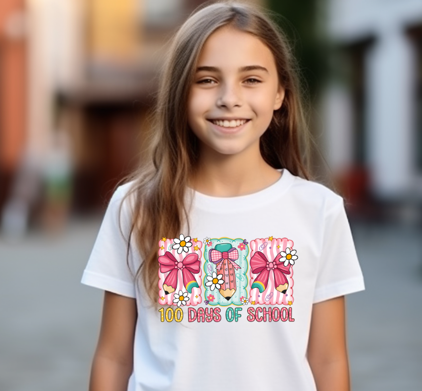 Bows 100 Days of School DTF Transfer