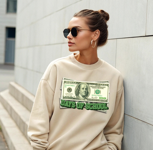 100 Days of School Money DTF Transfer