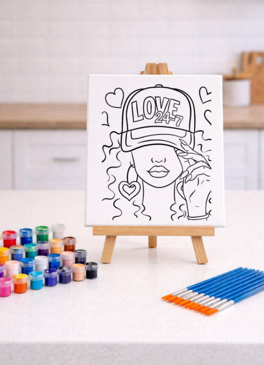 Valentine's Day - Pre-Sketched Canvas