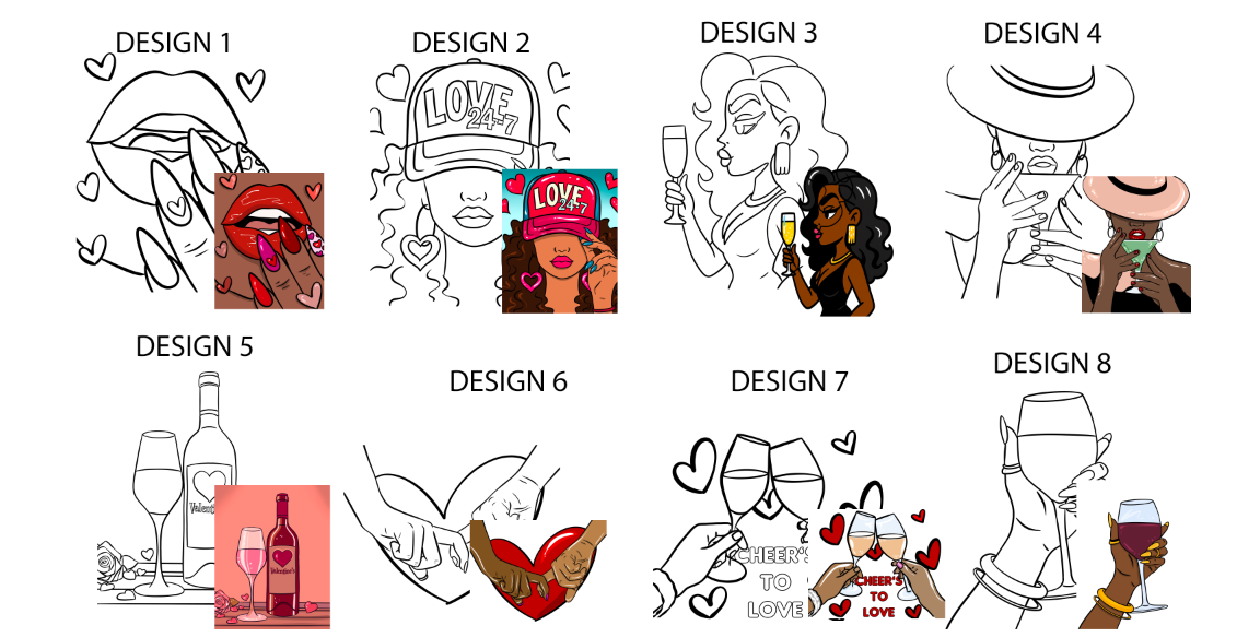 Valentine's Day - Pre-Sketched Canvas