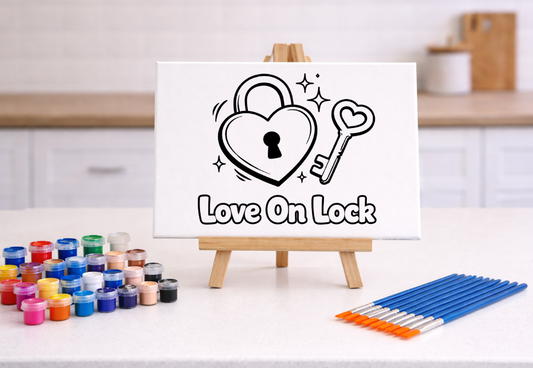 Love On Lock - Pre-Sketched Canvas