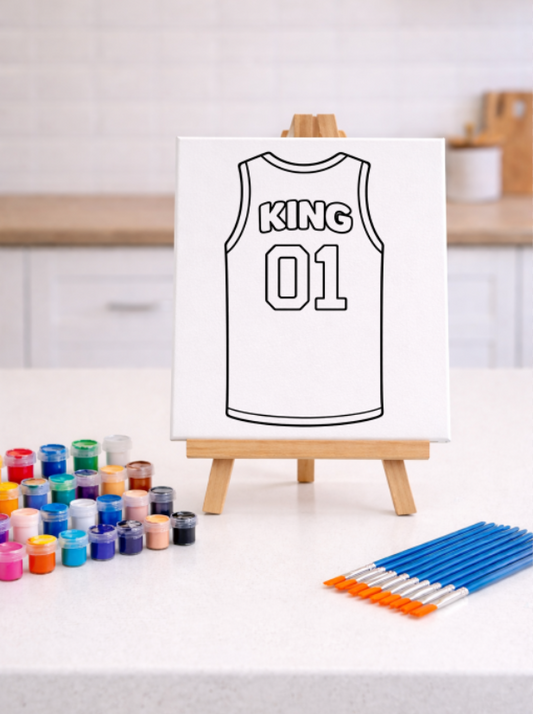 King And Queen Jersey Valentine's Day - Pre-Sketched Canvas