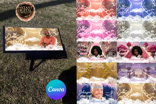 Grave Marker Canva Design Template (Digital Download)
