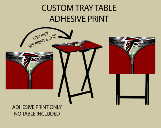 Pre-Made Adhesive Zipped Football TV Tray Sticker- 20X16
