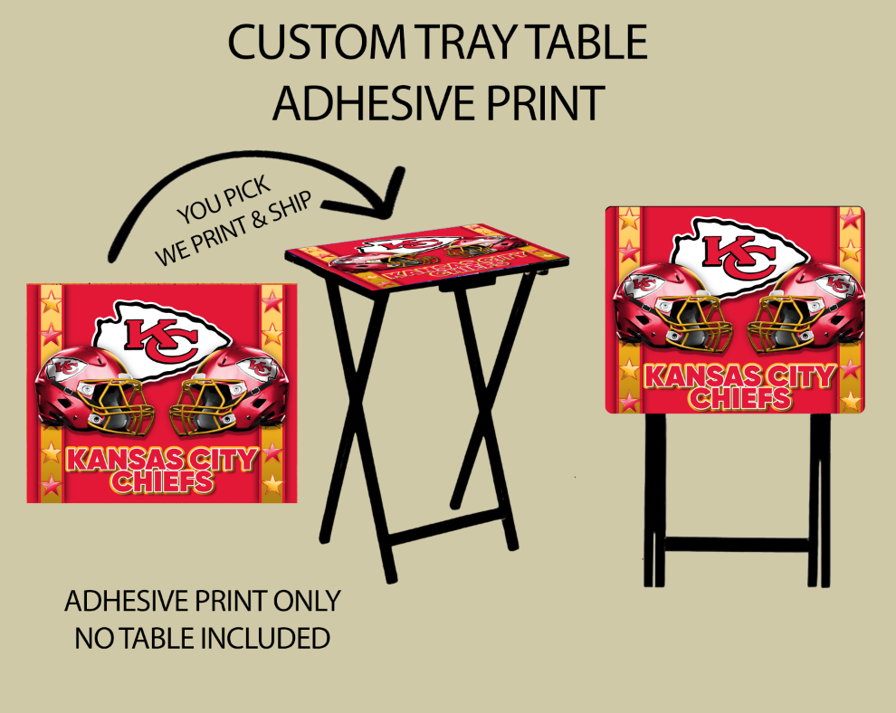 PRE-MADE Adhesive Football Helmet TV Tray Sticker - 20x16