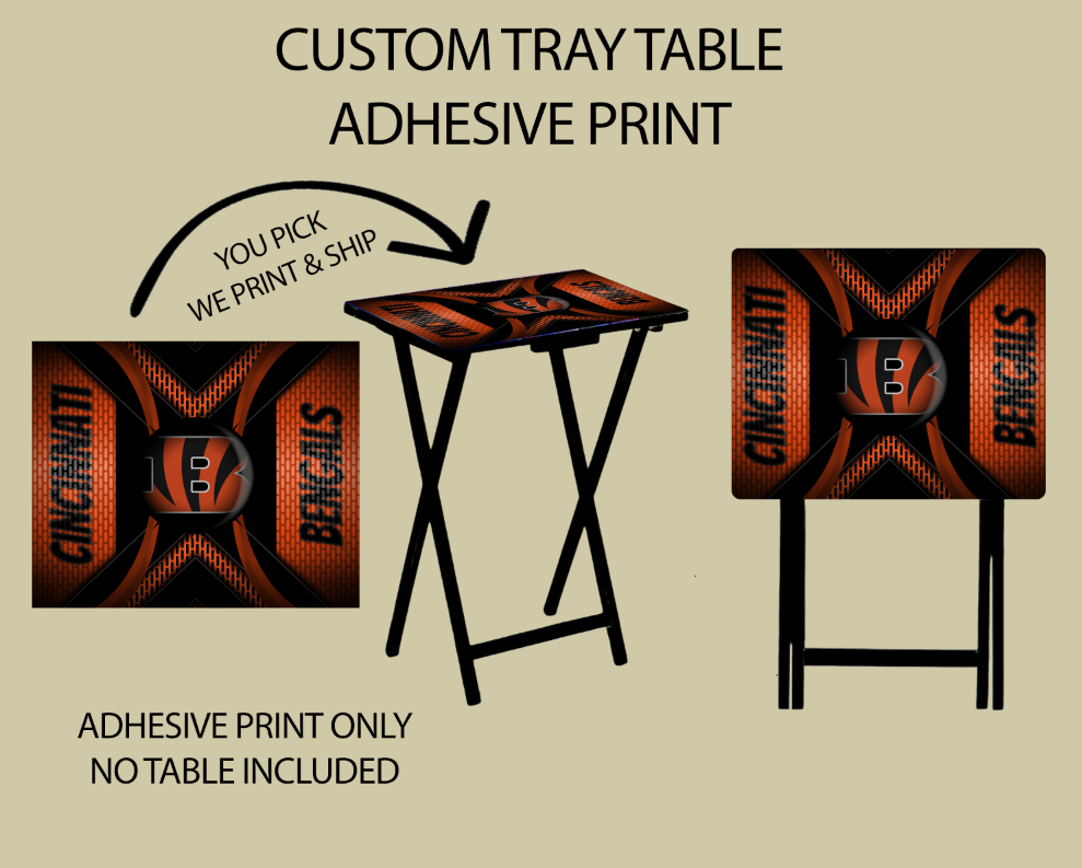 PRE-MADE Adhesive Football Metal TV Tray Sticker - 20X16