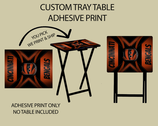 PRE-MADE Adhesive Football Metal TV Tray Sticker - 20X16
