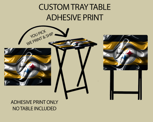 Pre-Made Adhesive Football Metal Wave TV Tray Sticker - 20x16