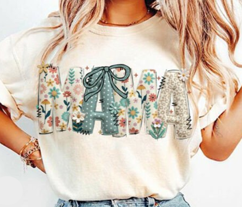 Patchwork Floral Mama DTF Transfer