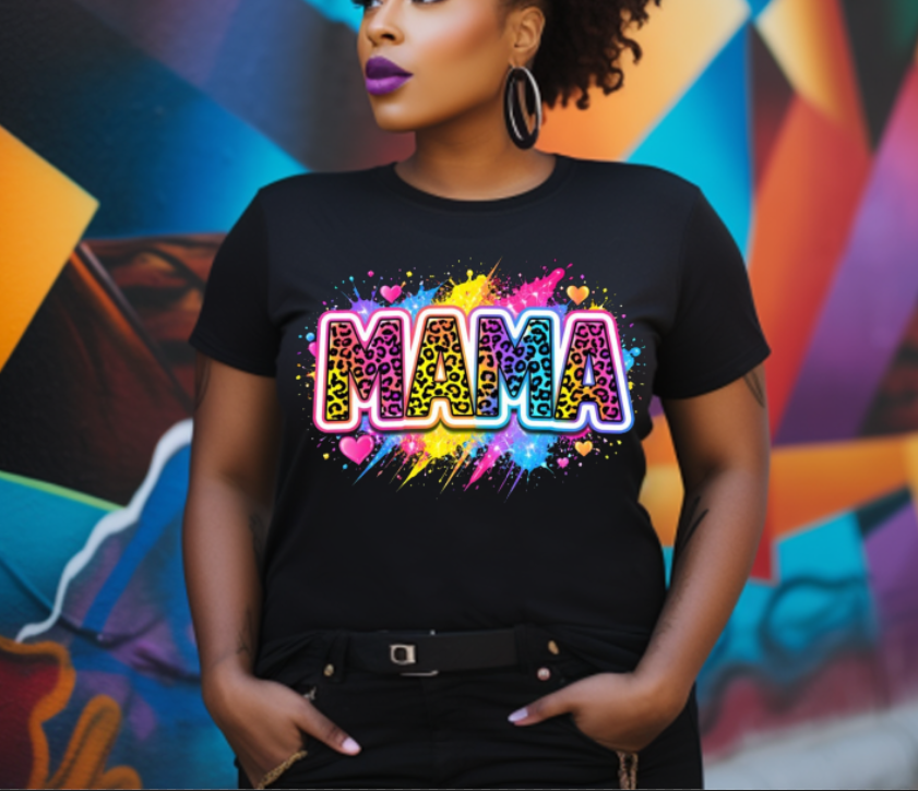 Mama Leopard Rainbow Splash DTF Transfer