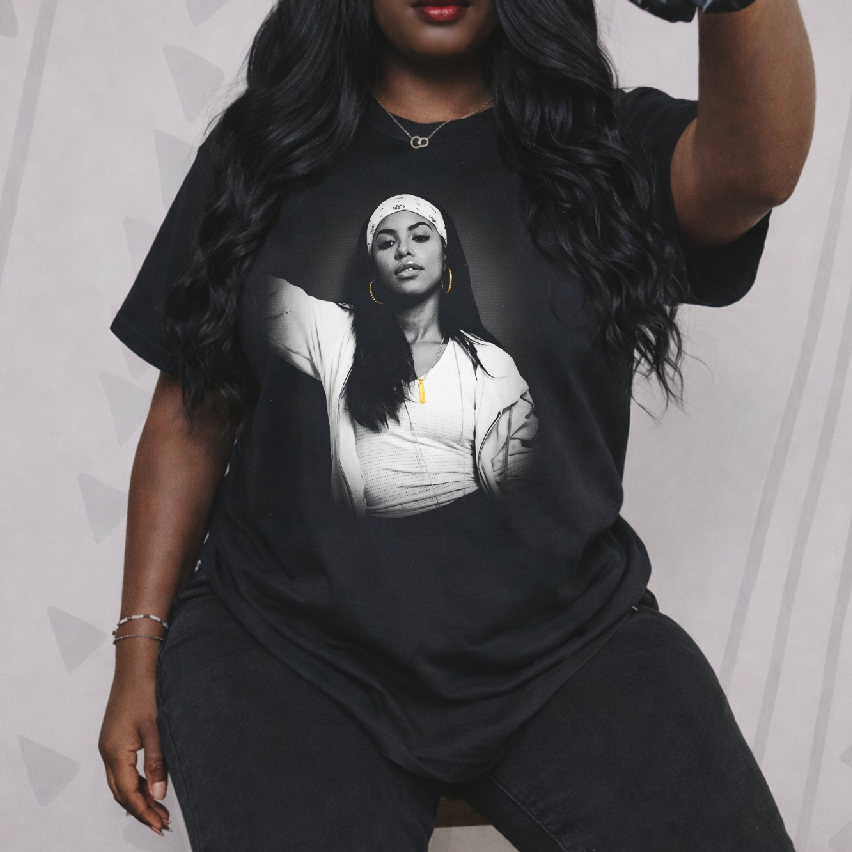 Aaliyah Custom Black T-Shirt