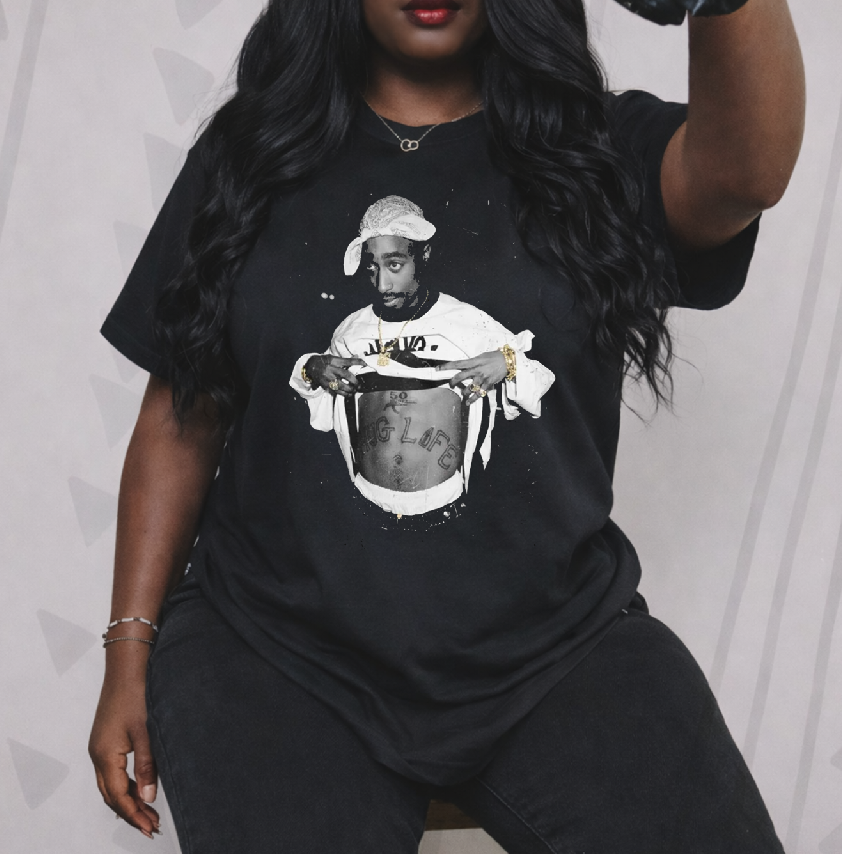 2Pac Custom Black T-Shirt