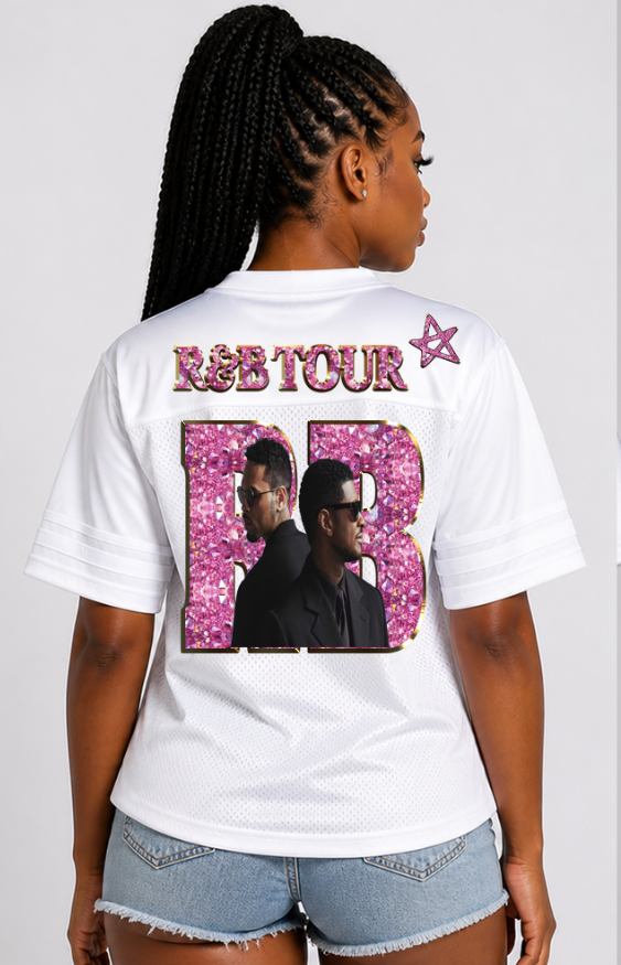 Pink/Gold Faux Diamond R & B Tour DTF Transfer Sheet (Make My Own Jersey)
