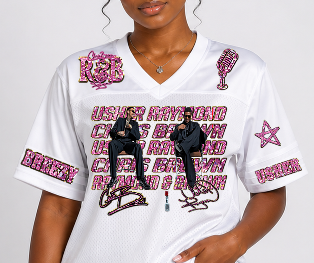 Pink/Gold Faux Diamond R & B Tour DTF Transfer Sheet (Make My Own Jersey)