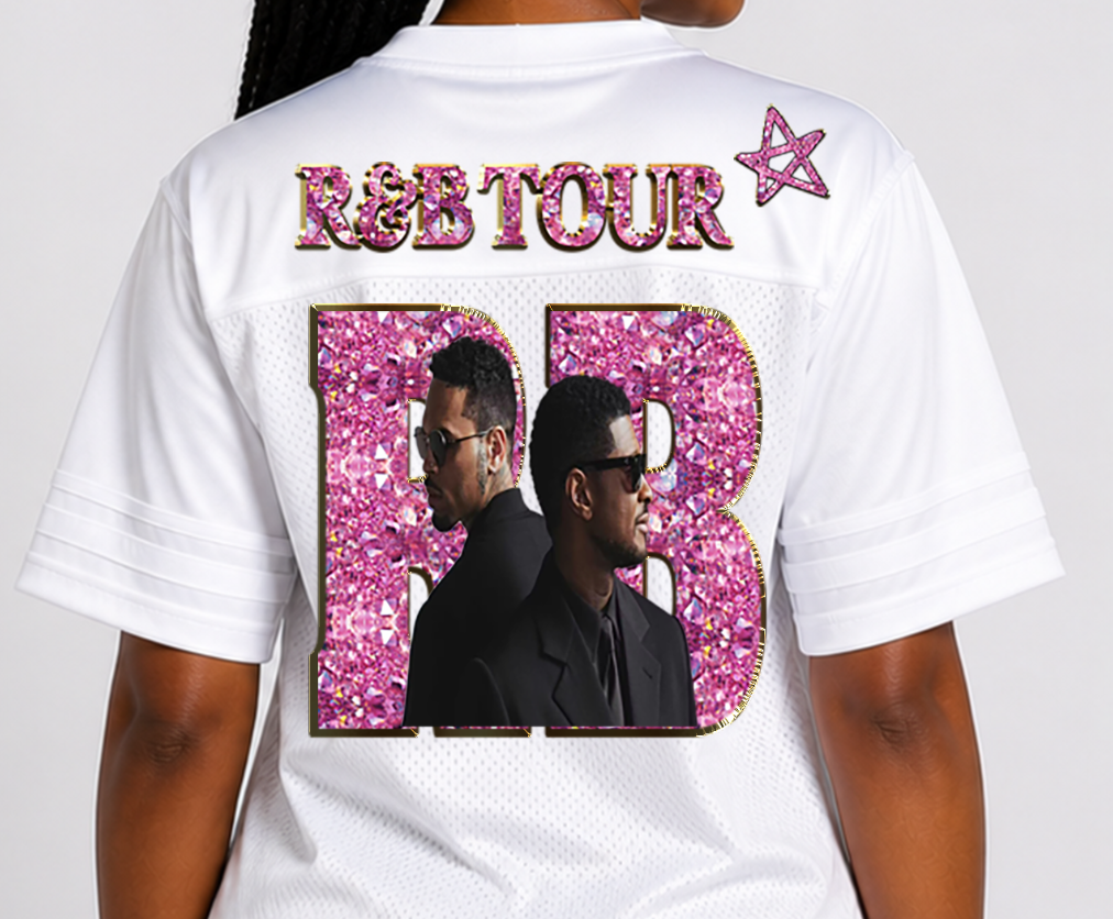 Pink/Gold Faux Diamond R & B Tour DTF Transfer Sheet (Make My Own Jersey)