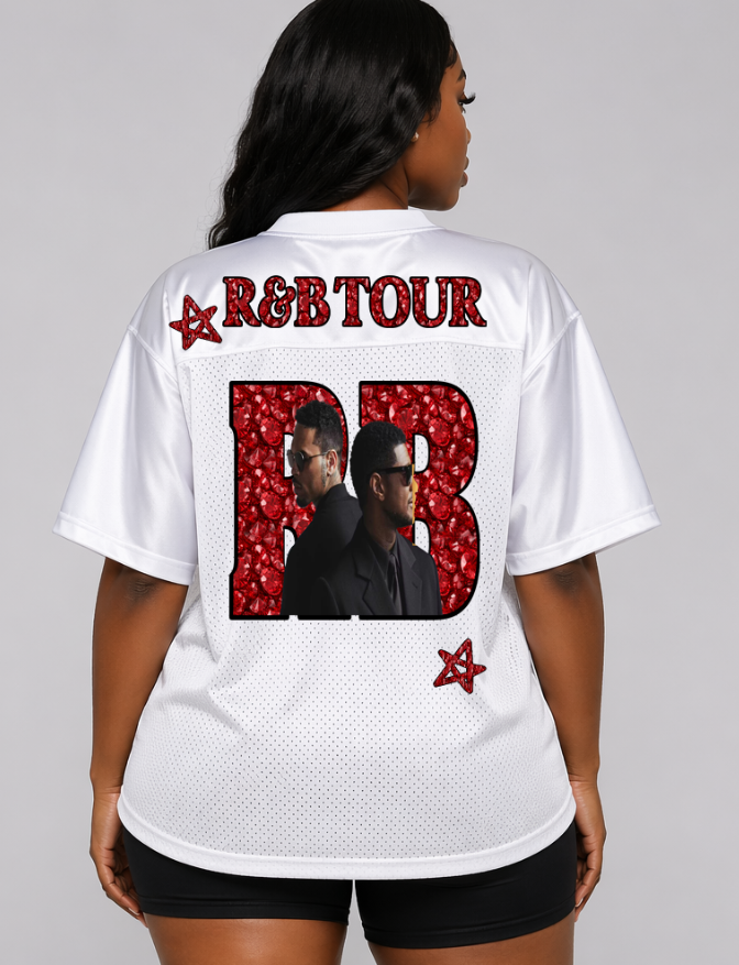Red Faux Diamond R & B Tour DTF Transfer Sheet (Make My Own Jersey)