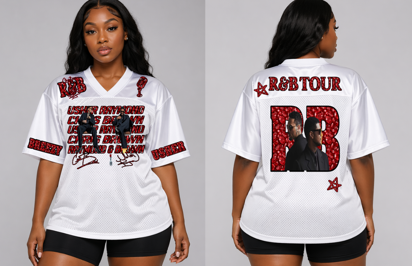 Red Faux Diamond R & B Tour DTF Transfer Sheet (Make My Own Jersey)