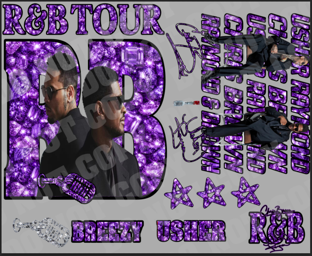 Purple Faux Diamond R & B Tour DTF Transfer Sheet (Make My Own Jersey)