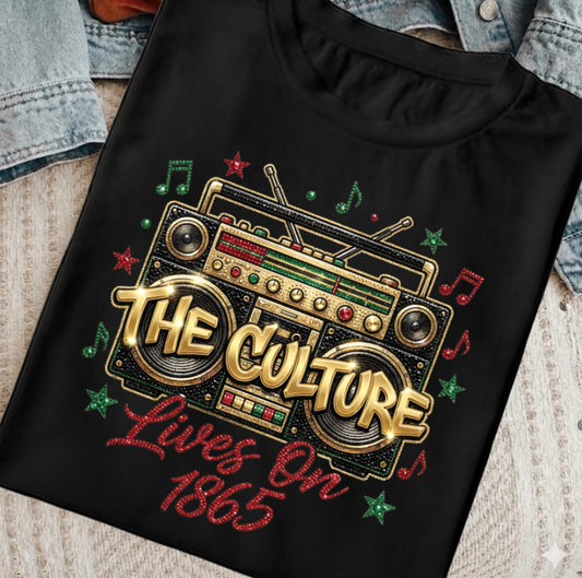 The Culture Lives On 1865 Juneteenth Bling DTF Transfer