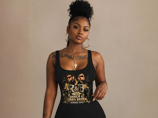 Gold R & B Concert Tank Top Bodycon Dress