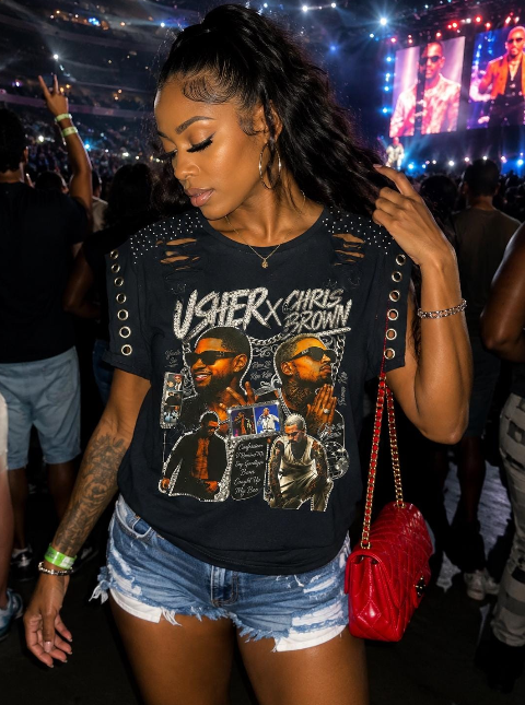 Silver R & B Vibes Cut T-Shirt