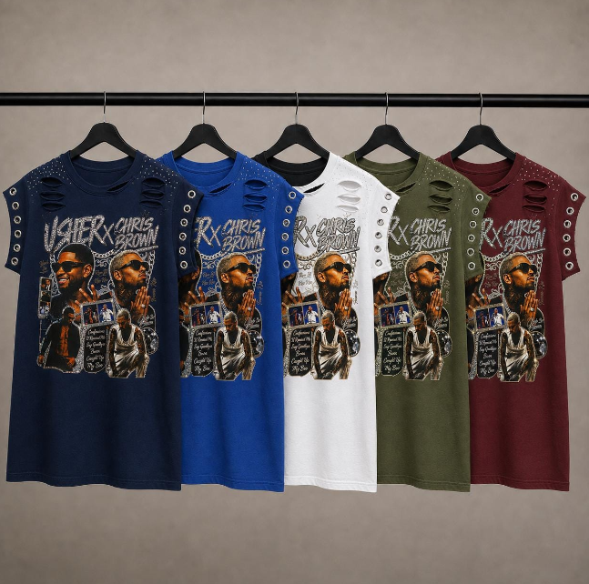 Silver R & B Vibes Cut T-Shirt