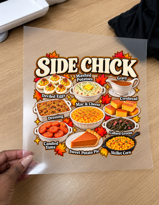 Side Chick Thanksgiving DTF Transfer