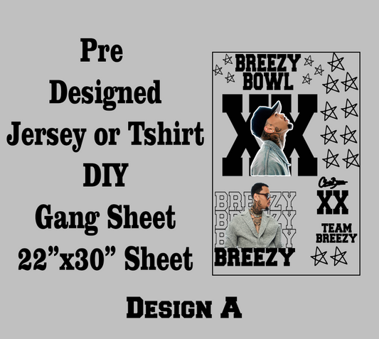 Make My Own Breezy Jersey DTF Sheet (Non Glitter)
