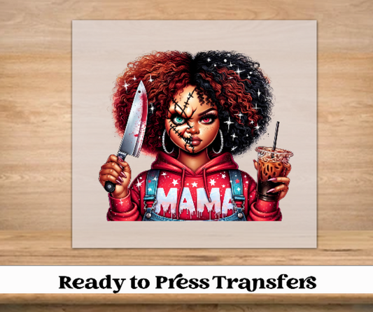 Melanin Horror Mama DTF Transfer