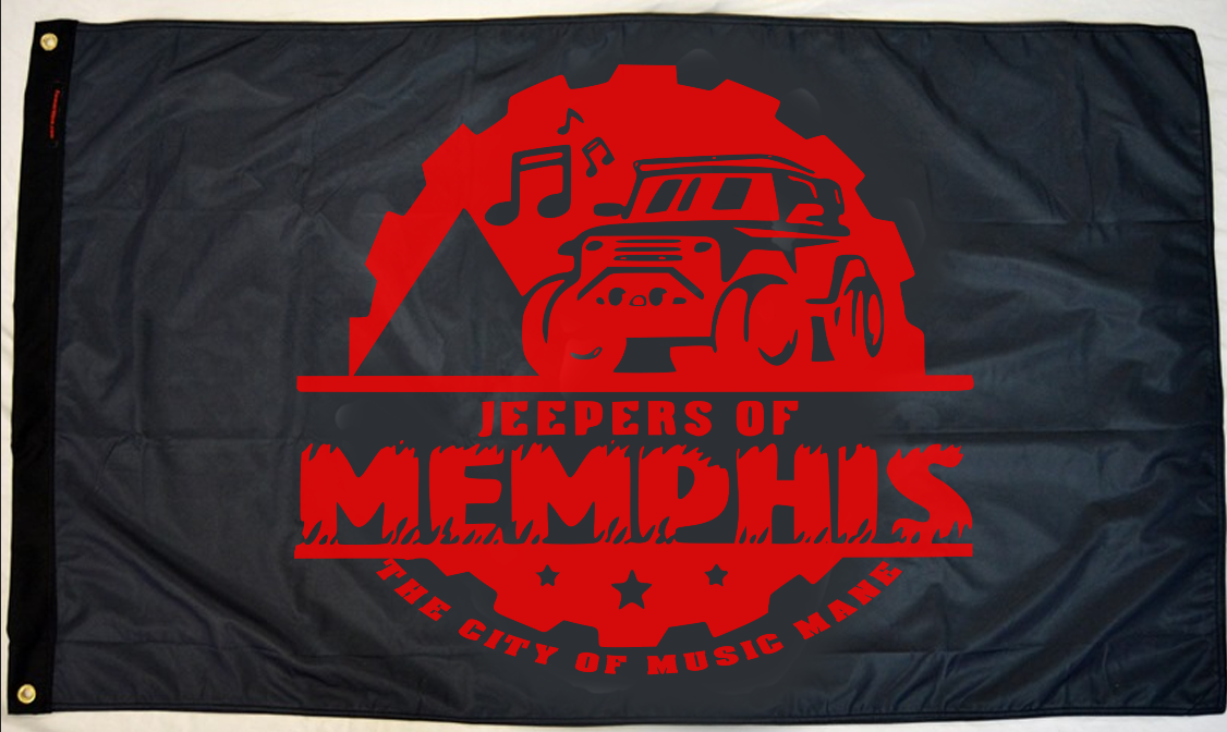 Black JOM Jeep Logo Flag (2-3 Week Processing)