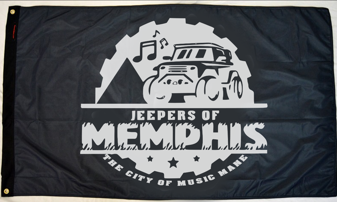 Black JOM Jeep Logo Flag (2-3 Week Processing)