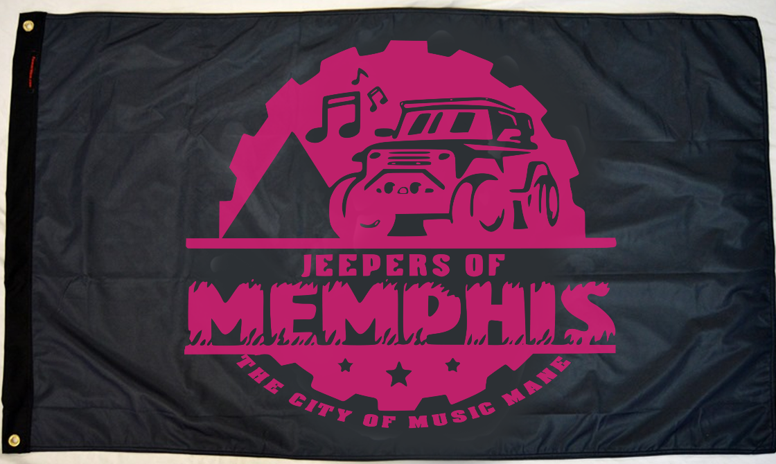 Black JOM Jeep Logo Flag (2-3 Week Processing)