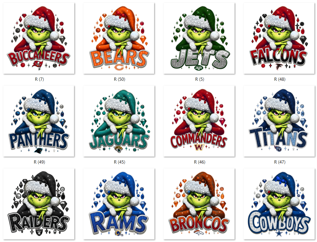 Bling Grinch Football Shirt