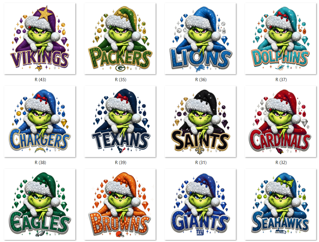 Bling Grinch Football Shirt