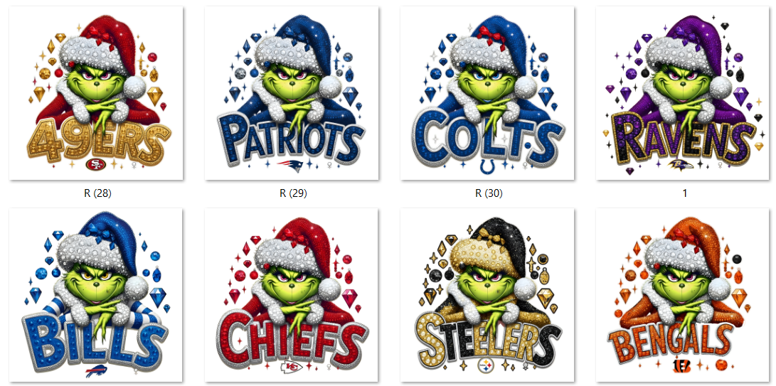 Bling Grinch Football Shirt