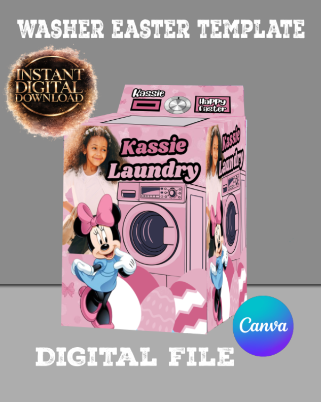 Washing Machine Canva Design Template (Digital Download)