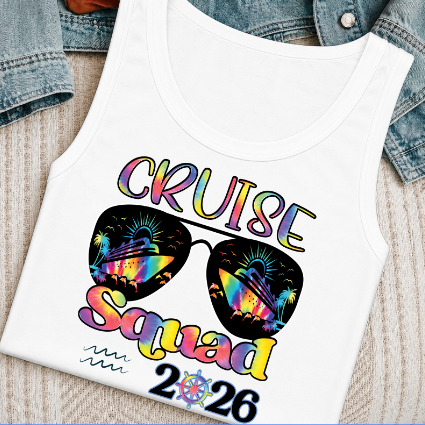 MultiColor Cruise Squad 2026 DTF Transfer